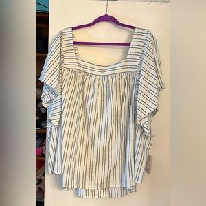 Summer shirt.  White with blue stripes.  Sonoma brand size 3X.